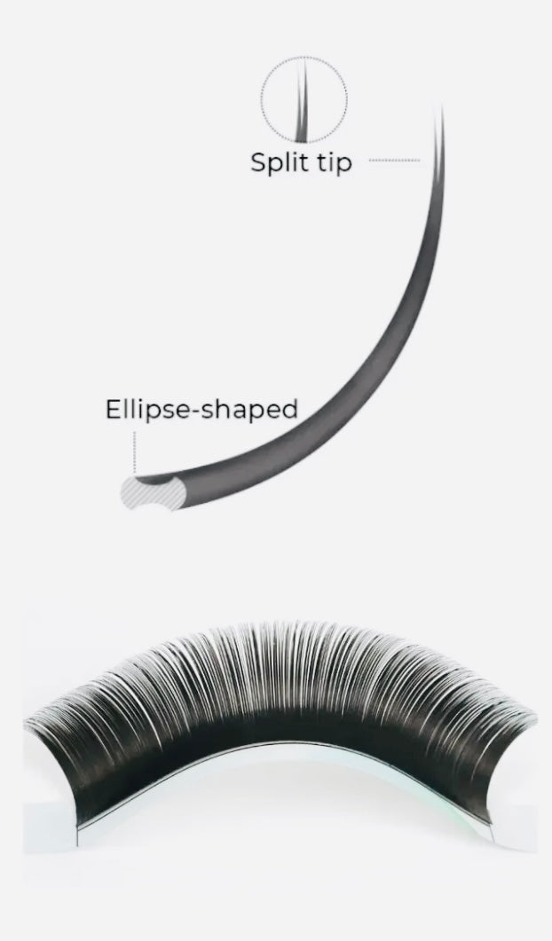 Matte Black Cashmere Flat  Lashes -1:1 Technik D Curl 0,20